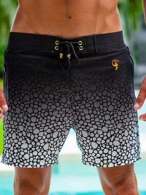 Tucann - Men's Premium Swim Shorts Stingray Onyx Fade 5"